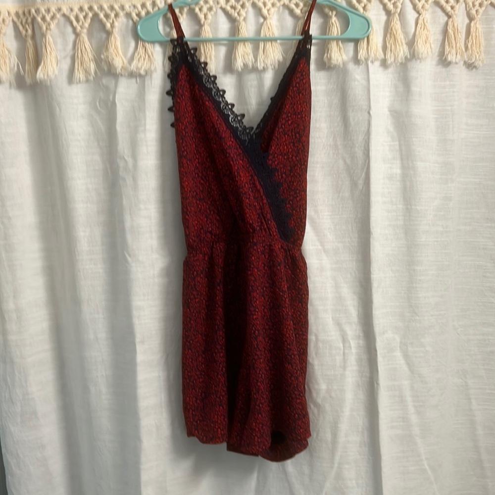 Active USA backless red and blue romper - lace detail on top - medium